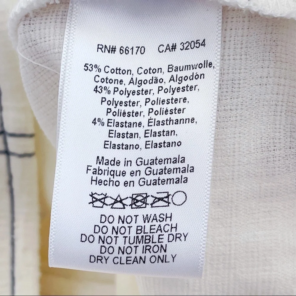 Anthropologie White 3/4 Puff Sleeve Light Cotton Blend Top Blouse Sz XS